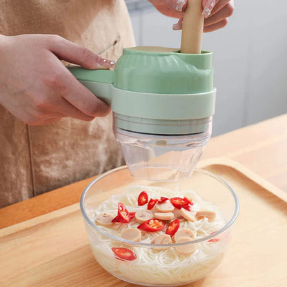 4-in-1 Portable Electric Vegetable Cutter Set | Mini Wireless Food Processor & Chopper for Garlic, Onion, Chili, Celery, Ginger, Meat | Kitchen Gadget Pakistan